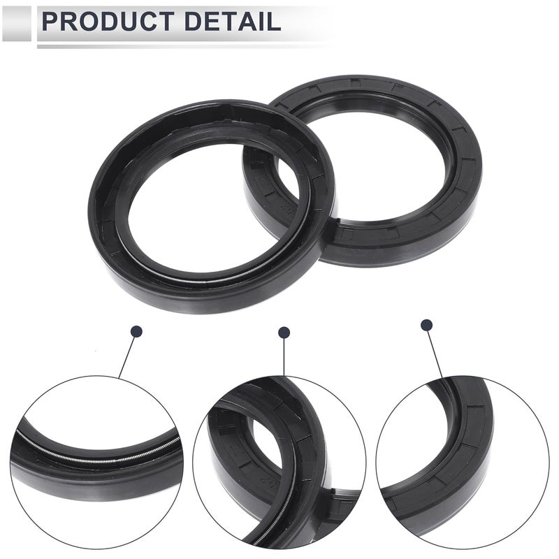 RATCHROLL Universal Oil Seal TC Double Lip W Steel Spring Seal Ring Rotary Shaft Seal 52x72x10mm High Pressure NBR Rubber Black 5 Pcs - Image 5